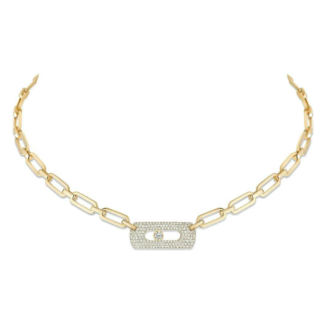 Messika yellow gold and diamond necklace