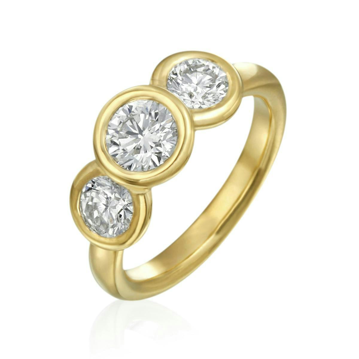 Gumuchian yellow gold bezel set diamond ring