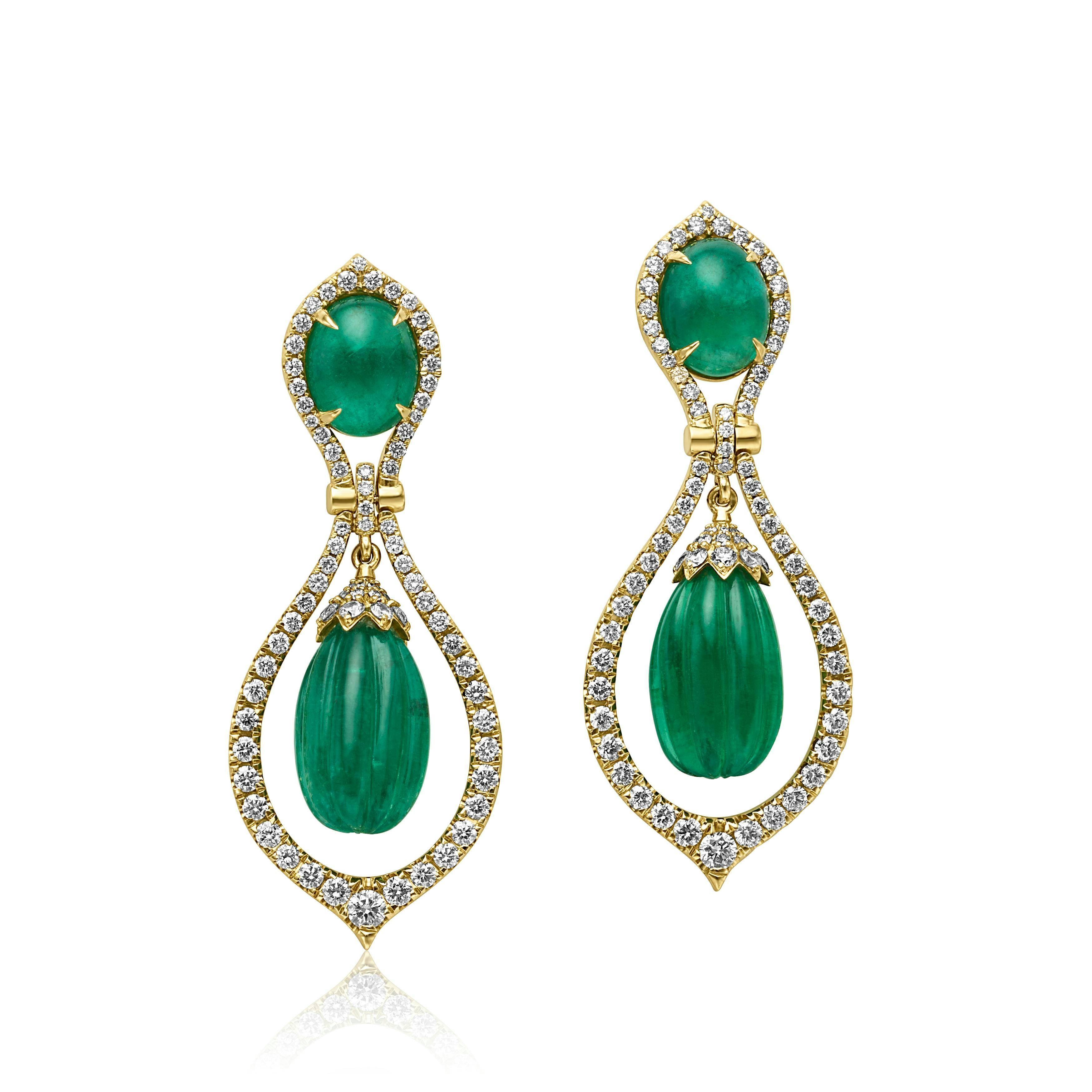 Goshwara emerald and diamond earrings