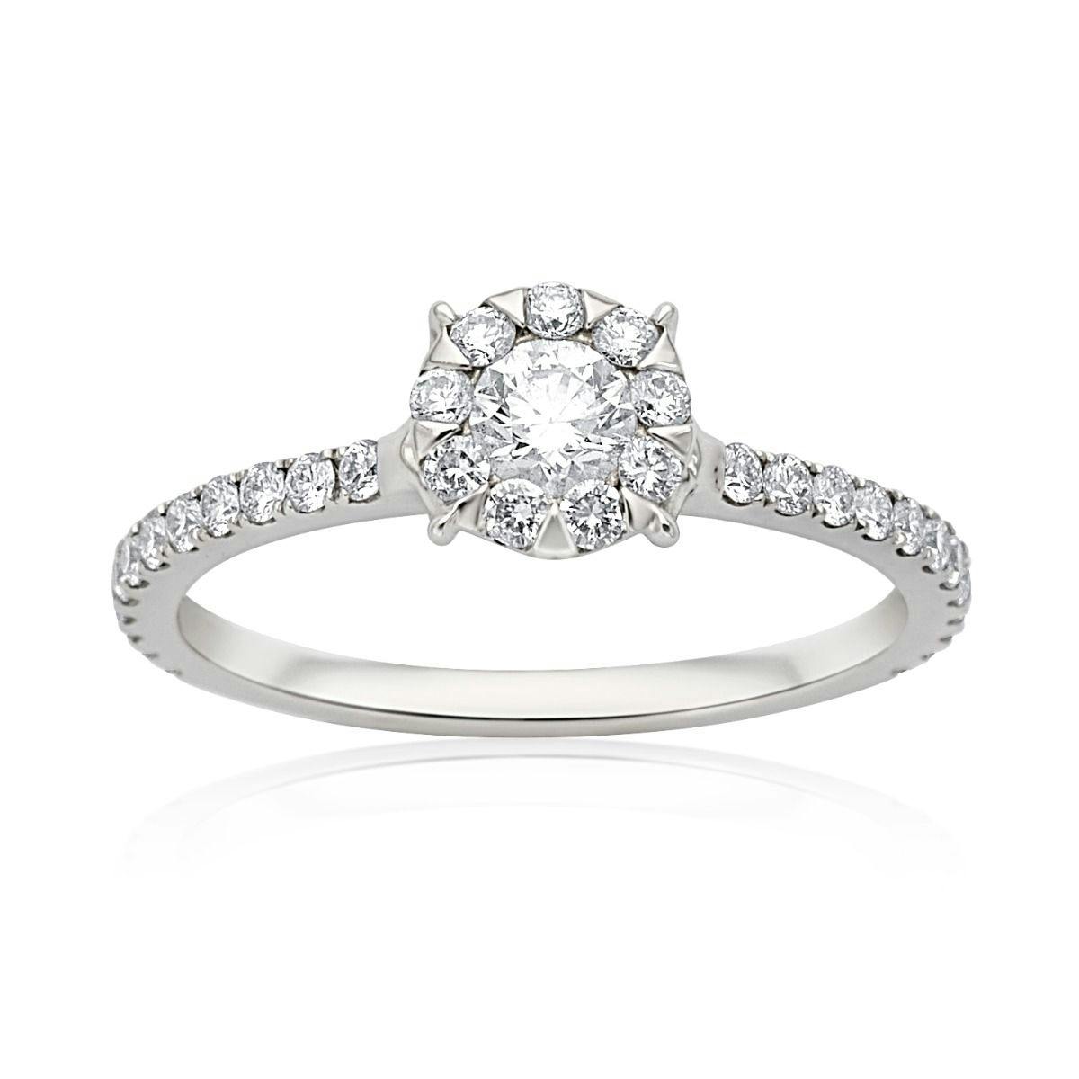 1 CT Diamond 18k White Gold Engagement Ring