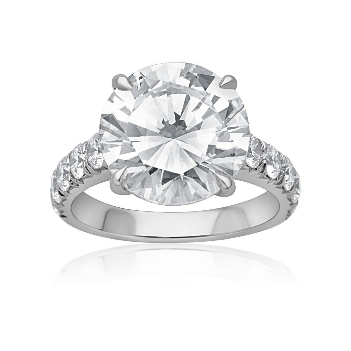 6 CT Round Diamond Platinum Engagement Ring