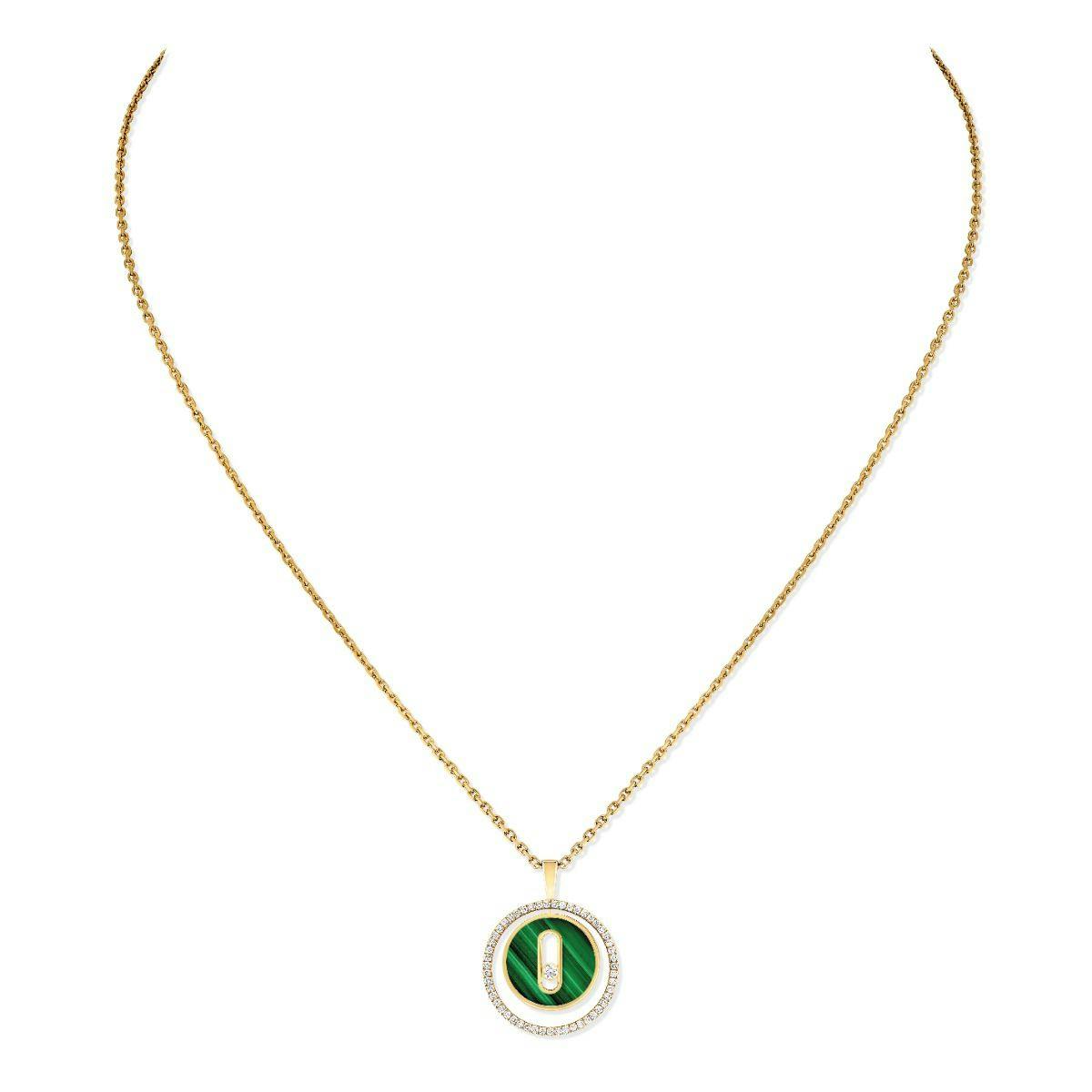 Messika 18k Yellow Gold Lucky Move Malachite  Necklace