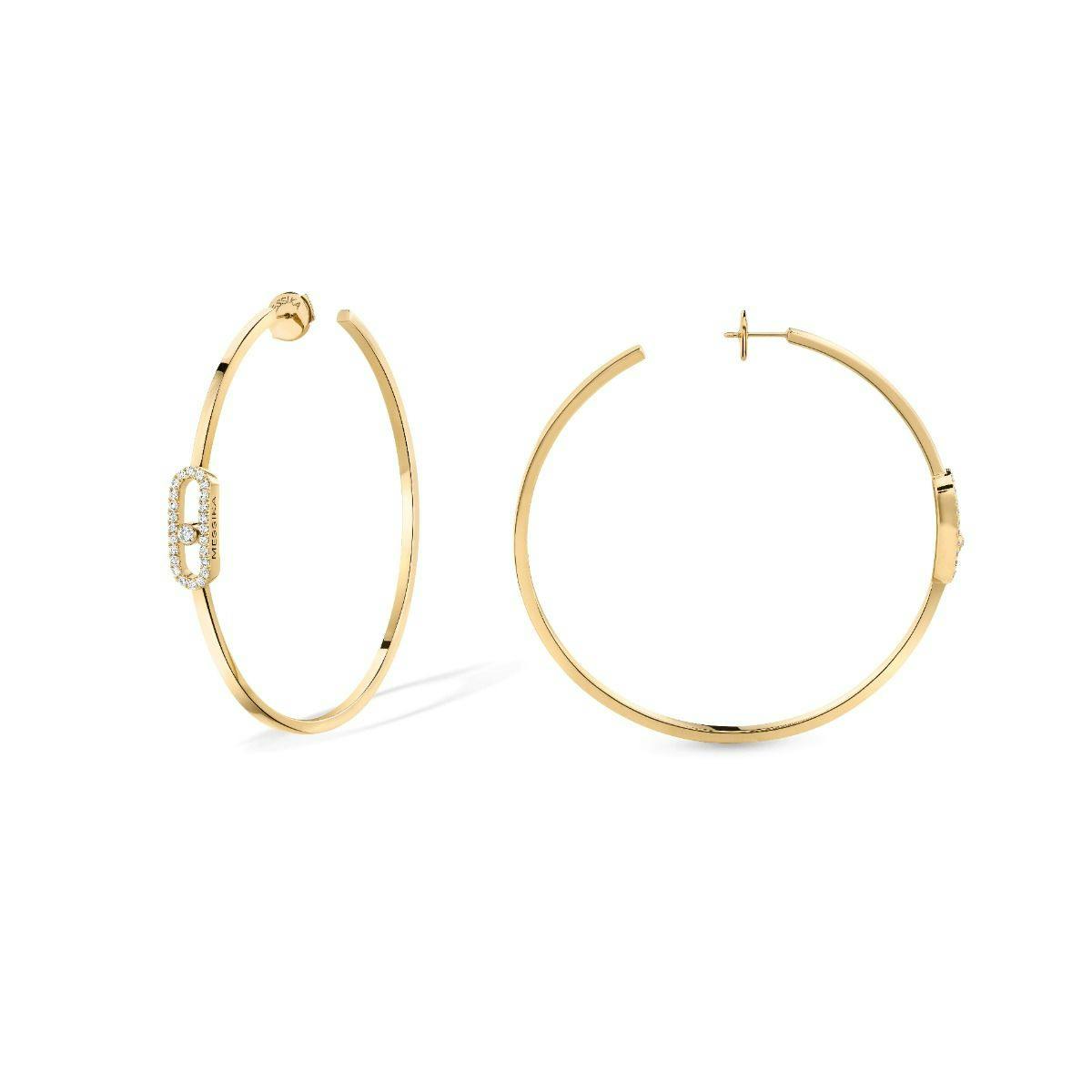 Messika 18k Yellow Gold Move Uno Diamond Extra-Large Hoop Earrings