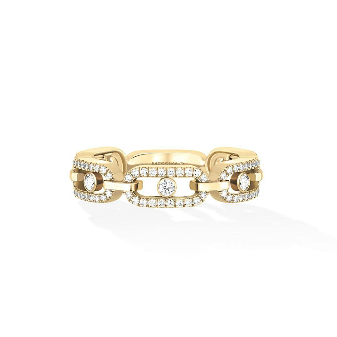 Messika 18k Yellow Gold Move Uno Multi Pave Band