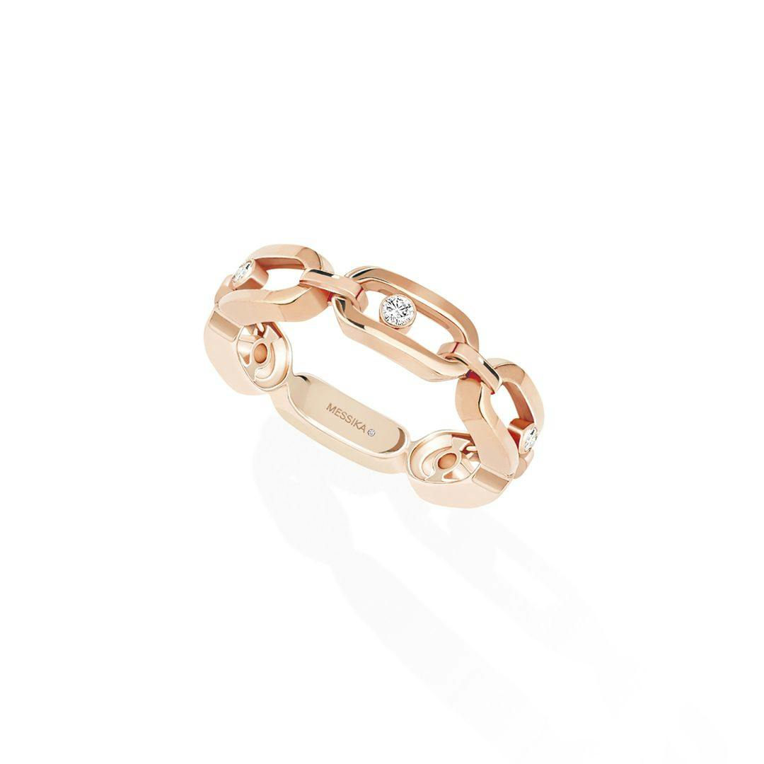 Messika 18k Rose Gold Move Uno Band Ring
