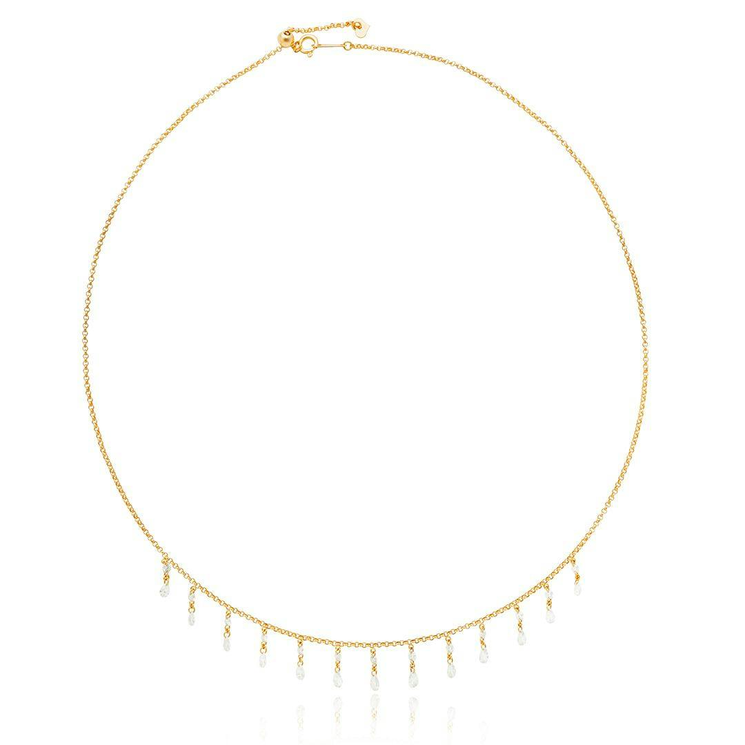 18k Yellow Gold Diamond Fringe Necklace
