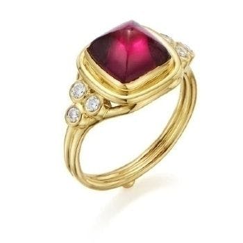 Temple St. Clair 18k Yellow Gold Rubellite Sugar Loaf Ring