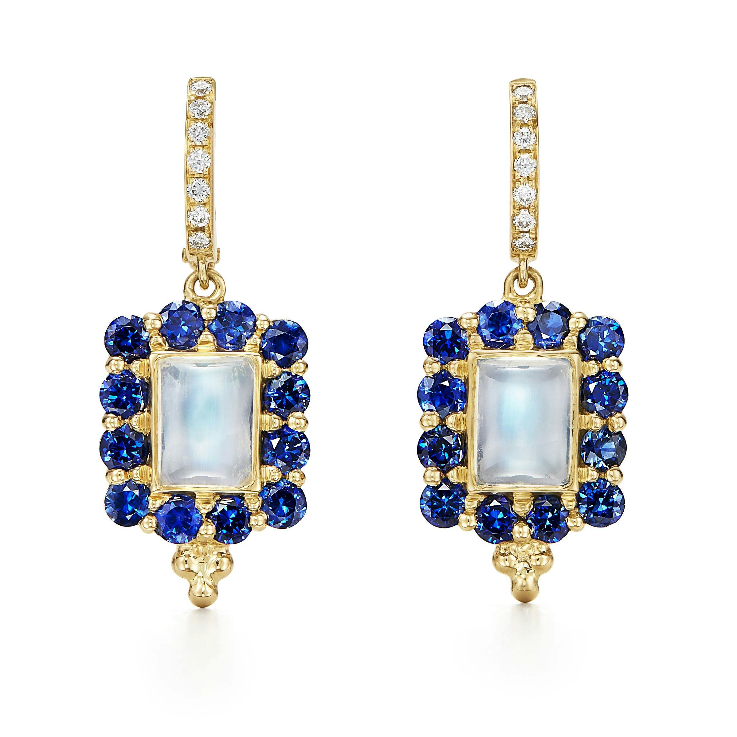 Temple St. Clair Color Theory Sapphire and Moonstone Earrings