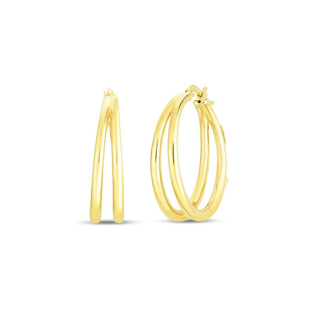 Roberto Coin 18k Yellow Gold Oro Classic Double Hoop Earrings
