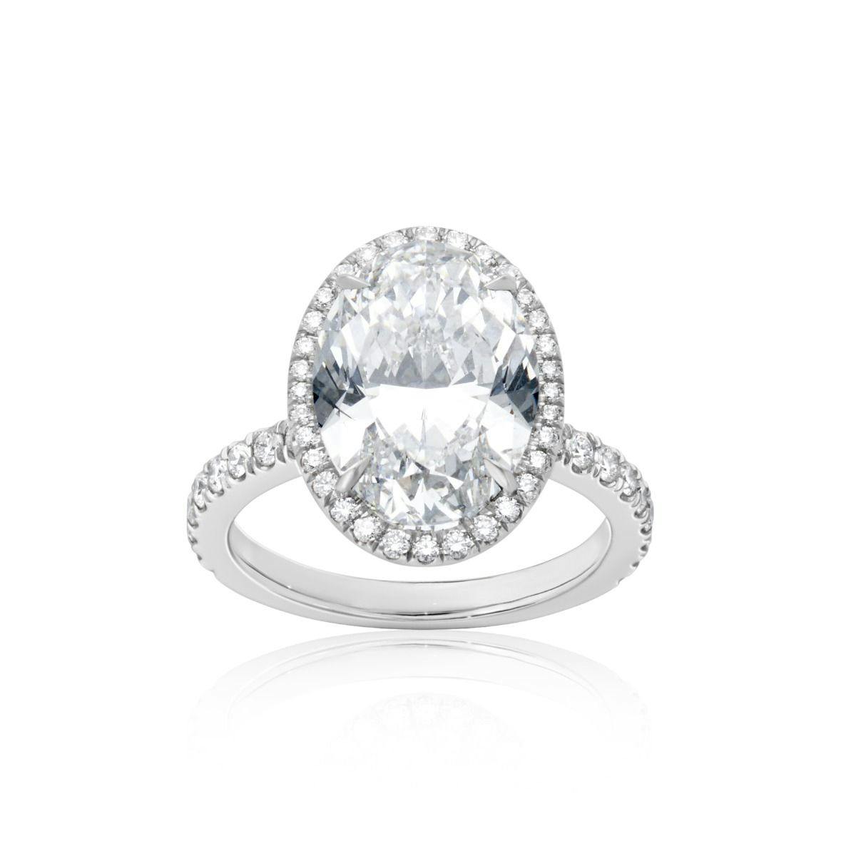 5.06 CT Platinum Diamond Halo Engagement Ring