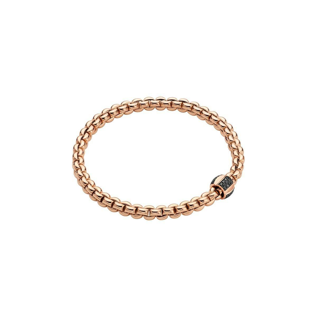 FOPE 18k Rose Gold Black Diamond Flex-it Bracelet