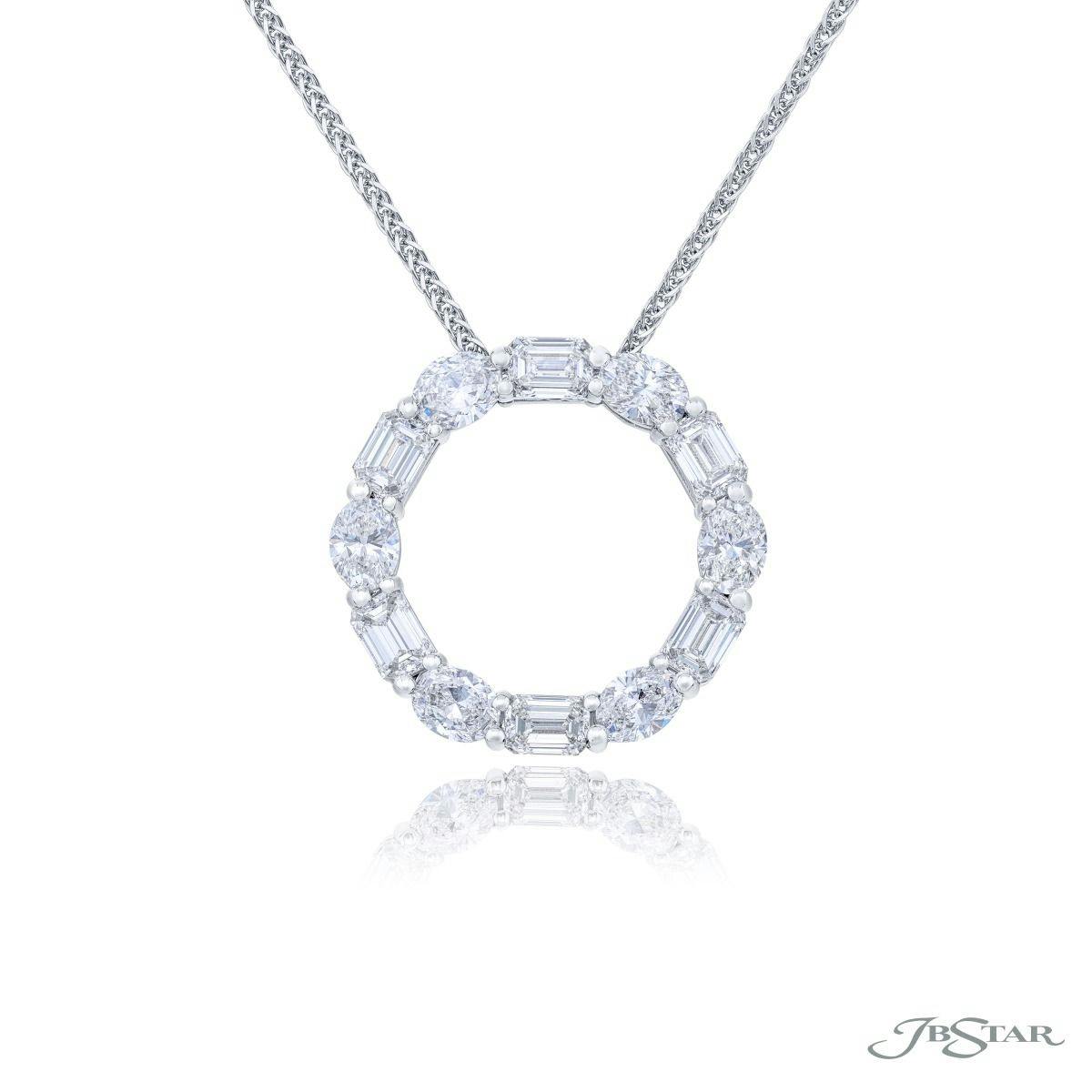 J.B. Star Platinum Diamond Circle Pendant Necklace