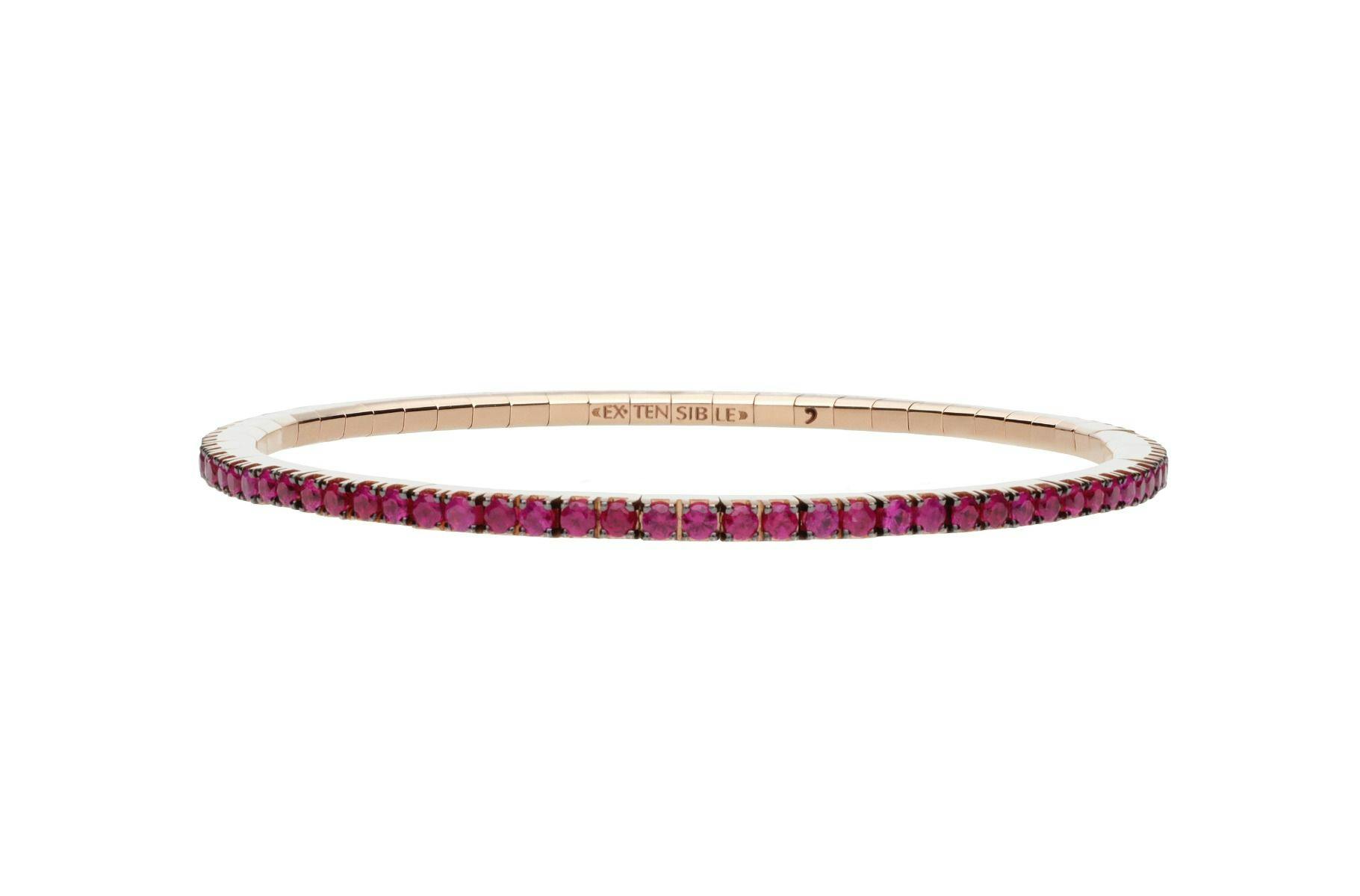 Extensible 18k Rose Gold Ruby Bracelet