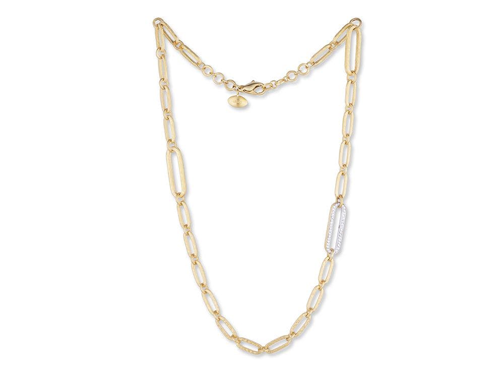 Lika Behar 22k Yellow Gold Pave Diamond Chill-Link Necklace 