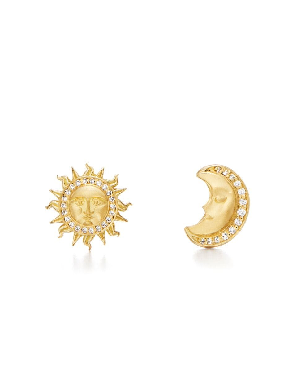 Temple St. Clair 18k Yellow Gold Sole Luna Stud Earrings