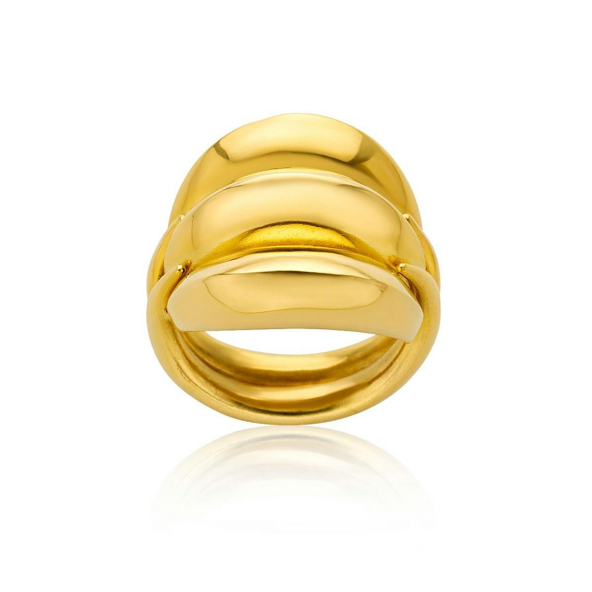 Lalaounis 1970's 22k Yellow Gold Triple Dome Ring