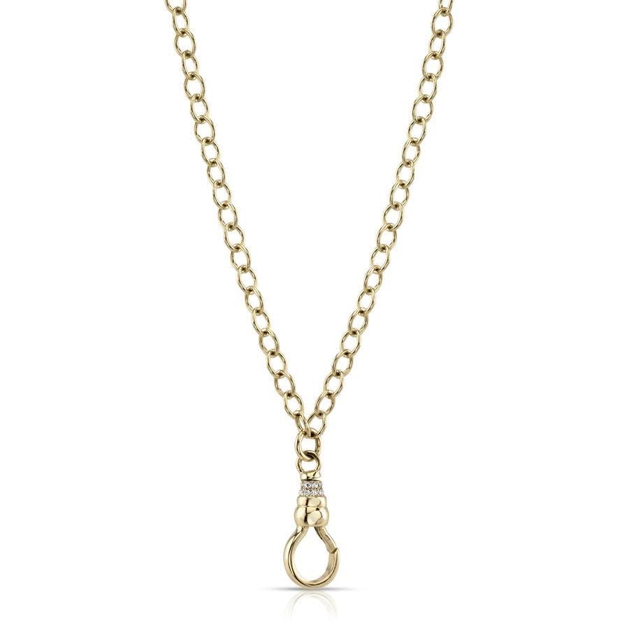 Single Stone Evren 18k Yellow Gold Cable Chain & Charm Clip