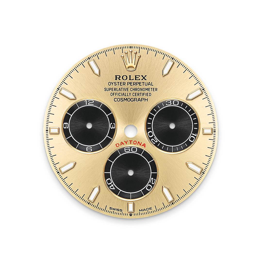 Golden and bright black dial