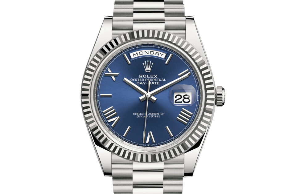 Rolex blue face day date best sale